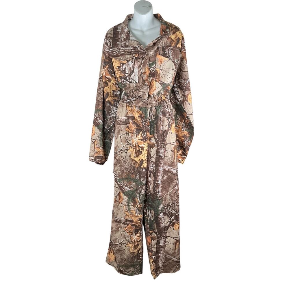 PrettyLittleThing Camo Utility Jumpsuit Women’s US 14 Hunting Print Long Sleeve